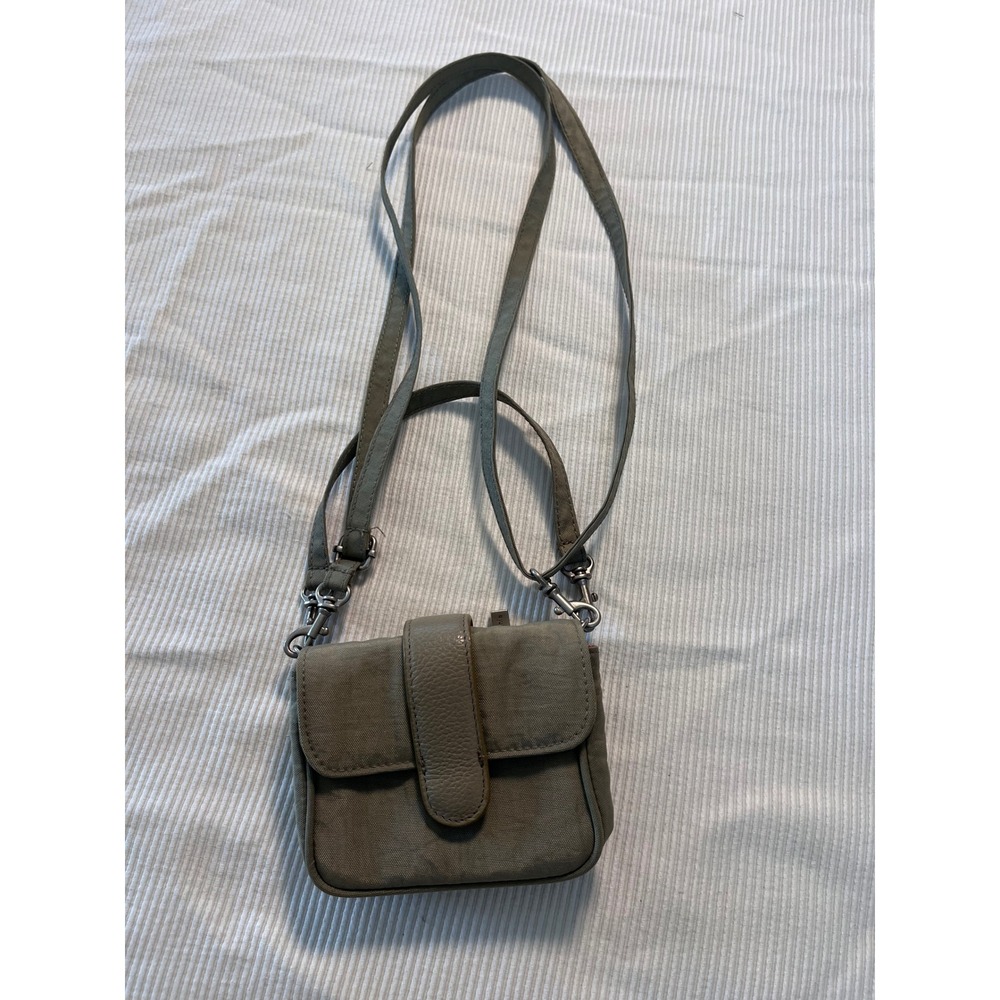 Baggallini Mini Crossbody Bag Olive Green Nylon Multi Pocket Organizer Wallet